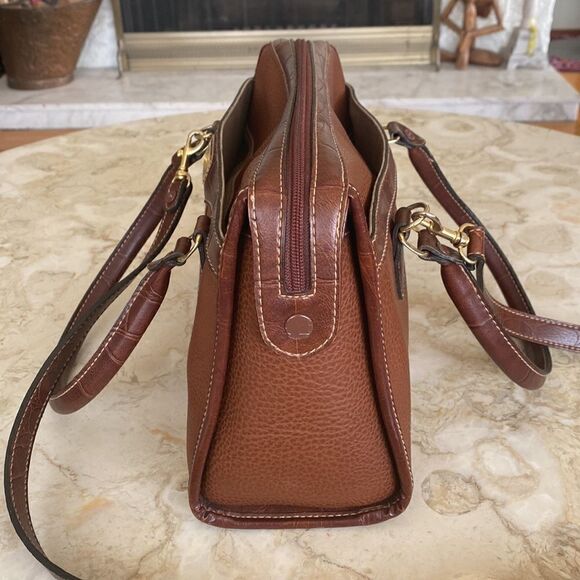 Vintage Carryland USA Brown Leather Satchel Convertible Shoulder Bag - Picture 7 of 12